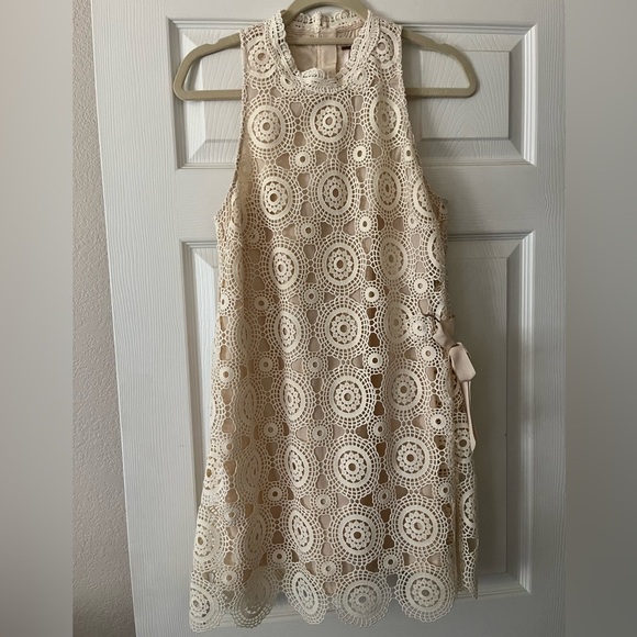 NWT Free People Ivory Lace Crochet Dress size 4 - Picture 1 of 7